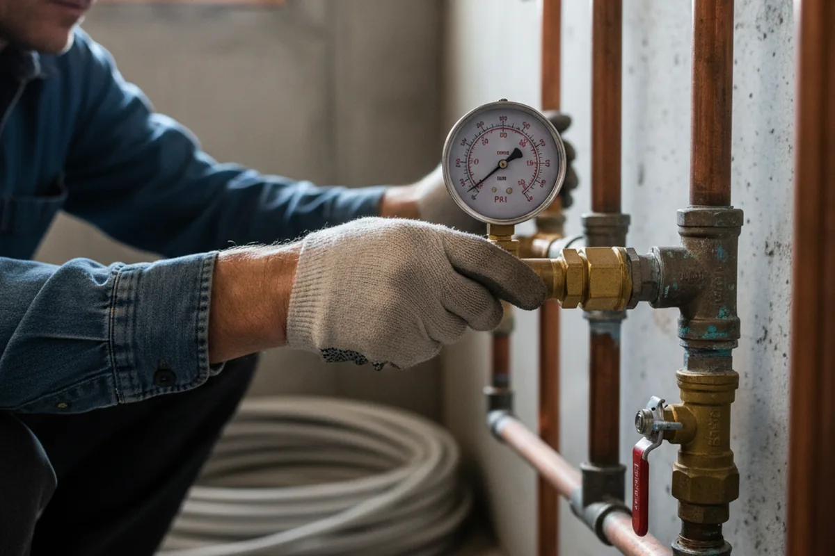 Pressure testing a repaired line during Water Line Repair in Collegedale